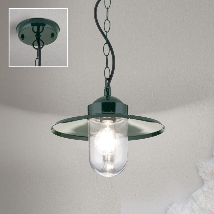 Hanglamp voor buiten EDWARD 1xE27/60W/230V IP44 groen