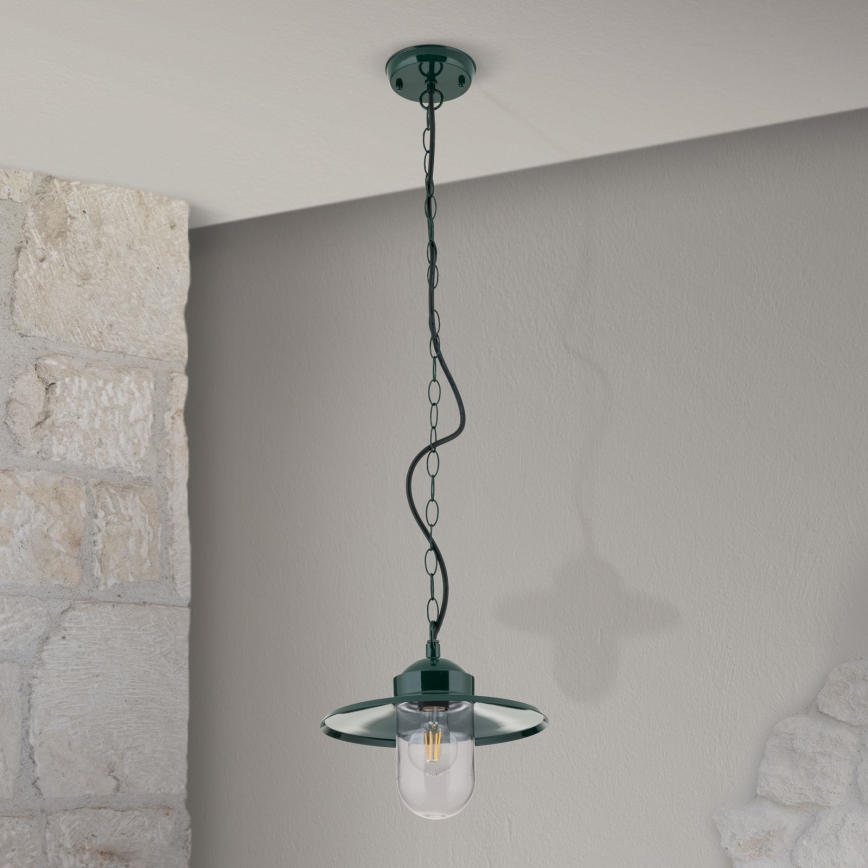 Hanglamp voor buiten EDWARD 1xE27/60W/230V IP44 groen