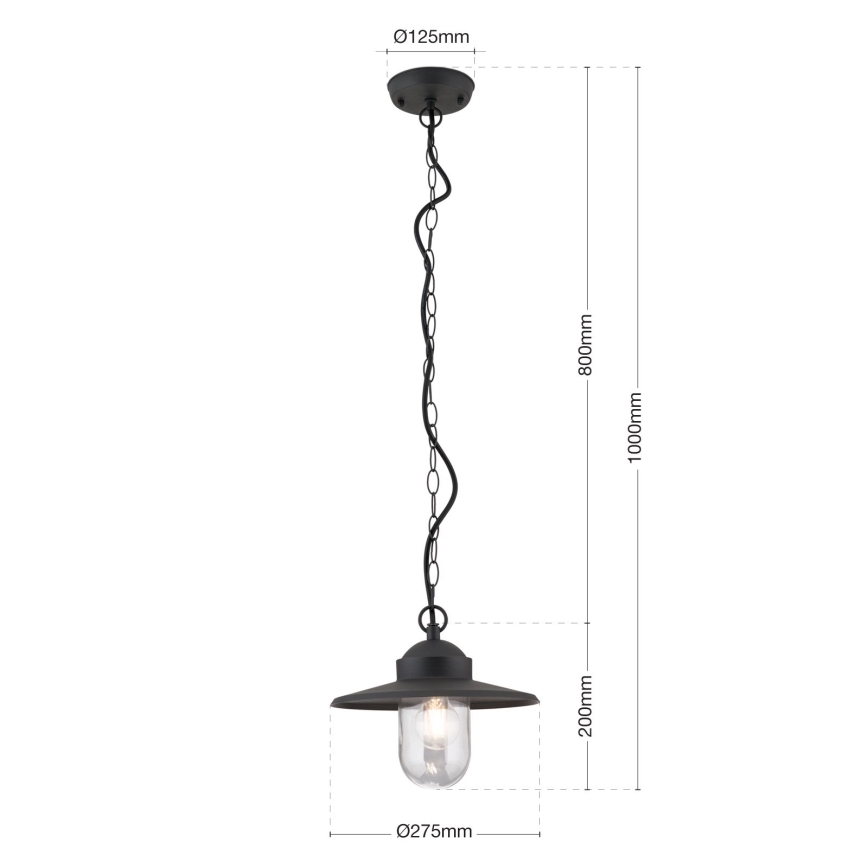 Hanglamp voor buiten EDWARD 1xE27/60W/230V IP44 zwart