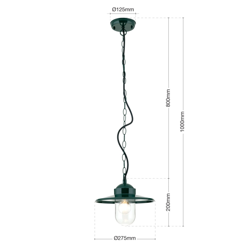 Suspension d'extérieur EDWARD 1xE27/60W/230V IP44 vert