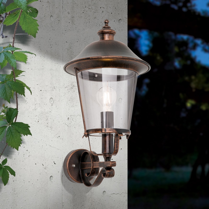 Buiten wandlamp KENZO 1xE27/100W/230V IP44 brons/patina