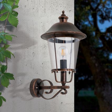 Buiten wandlamp KENZO 1xE27/100W/230V IP44 brons/patina