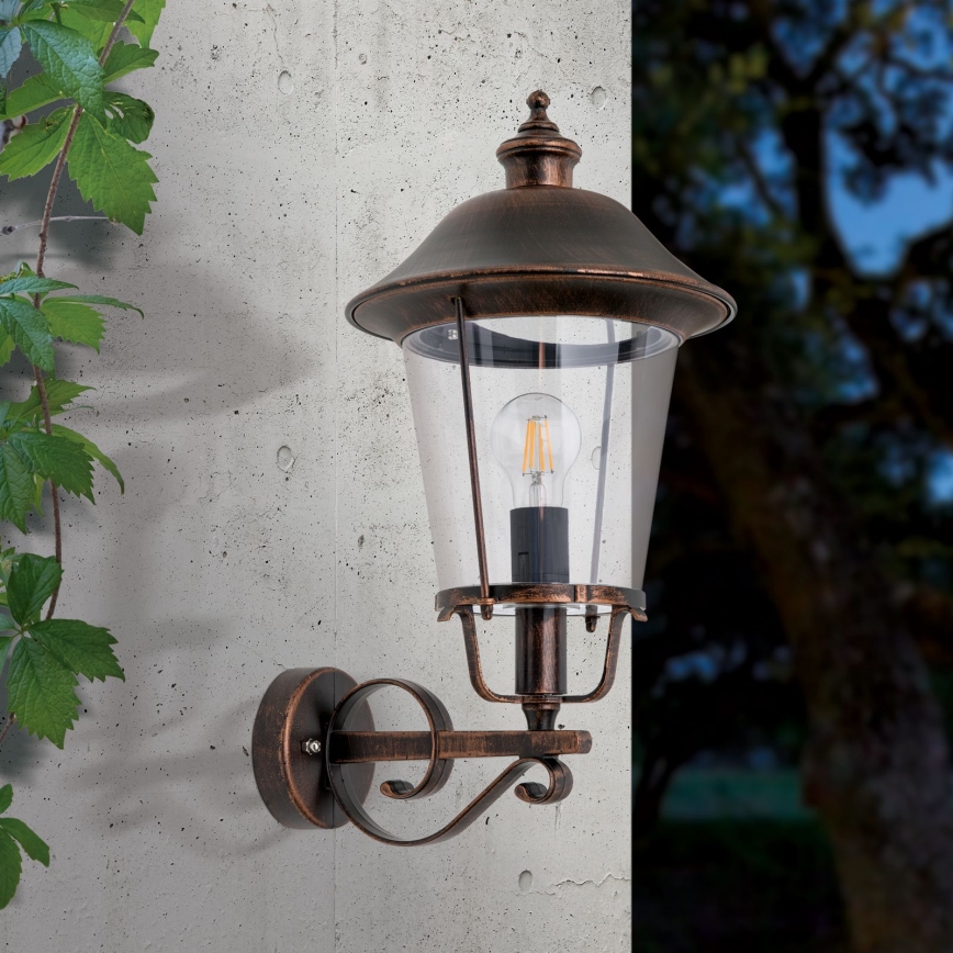 Buiten wandlamp KENZO 1xE27/100W/230V IP44 brons/patina