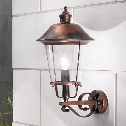 Buiten wandlamp KENZO 1xE27/100W/230V IP44 brons/patina
