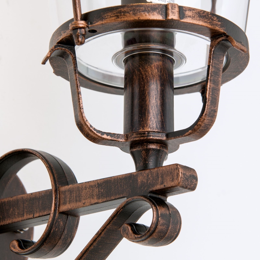 Buiten wandlamp KENZO 1xE27/100W/230V IP44 brons/patina