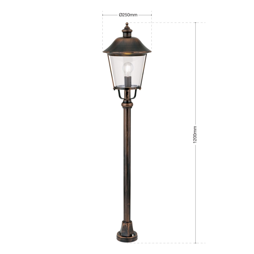 Lampe extérieur KENZO 1xE27/100W/230V IP44 bronze/patine
