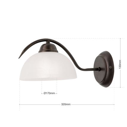 Applique murale RULA 1xE27/40W/230V blanc/bronze