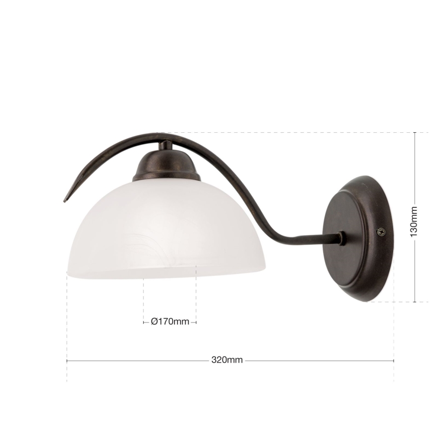 Applique murale RULA 1xE27/40W/230V blanc/bronze