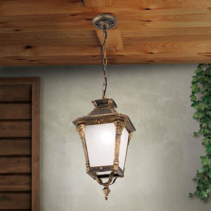 Buitenhanglamp AIKO 1xE27/60W/230V IP23 brons/patina
