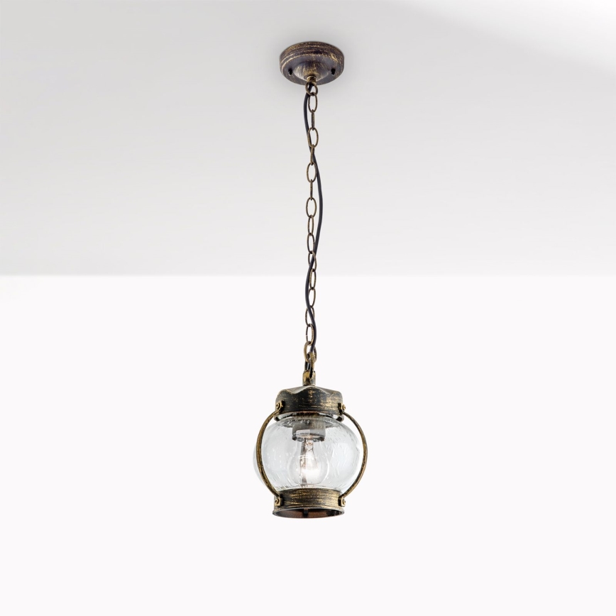 Buitenhanglamp TAVERNA 1xE27/60W/230V IP23 brons/patina
