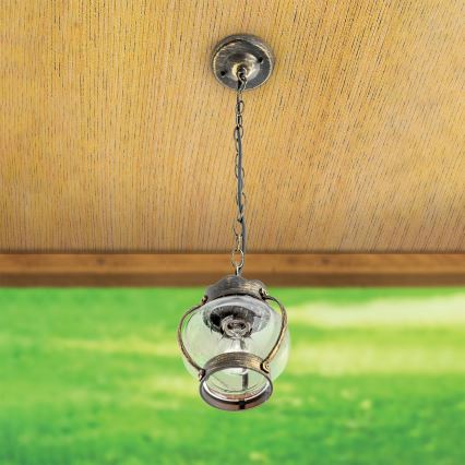 Buitenhanglamp TAVERNA 1xE27/60W/230V IP23 brons/patina