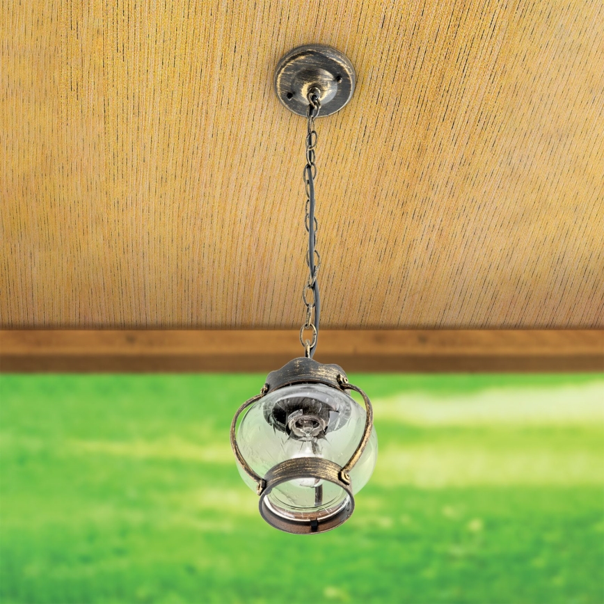 Buitenhanglamp TAVERNA 1xE27/60W/230V IP23 brons/patina