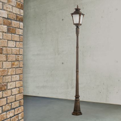 Buitenlamp AIKO 1xE27/60W/230V 240 cm IP23 brons/patina