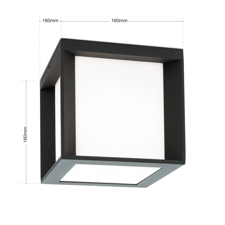 Buitenlamp HENRY 1xE27/15W/230V 16x16 cm IP44 antraciet