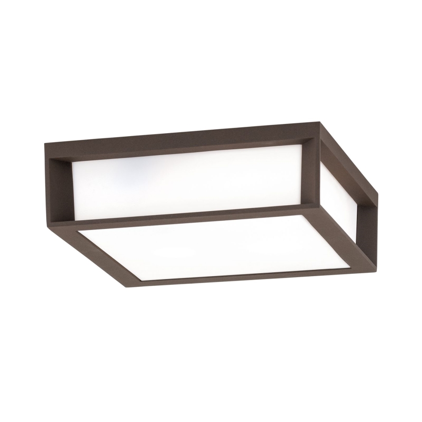 Buitenlamp HENRY 2xE27/15W/230V 26x26 cm IP44 bruin
