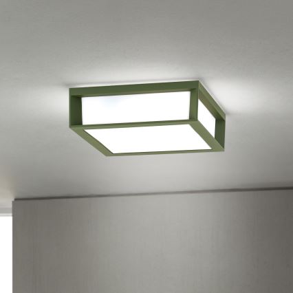 Buitenlamp HENRY 2xE27/15W/230V 26x26 cm IP44 groen