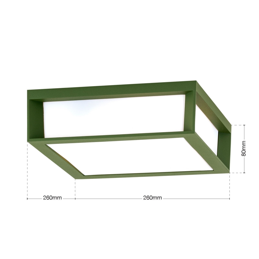 Buitenlamp HENRY 2xE27/15W/230V 26x26 cm IP44 groen