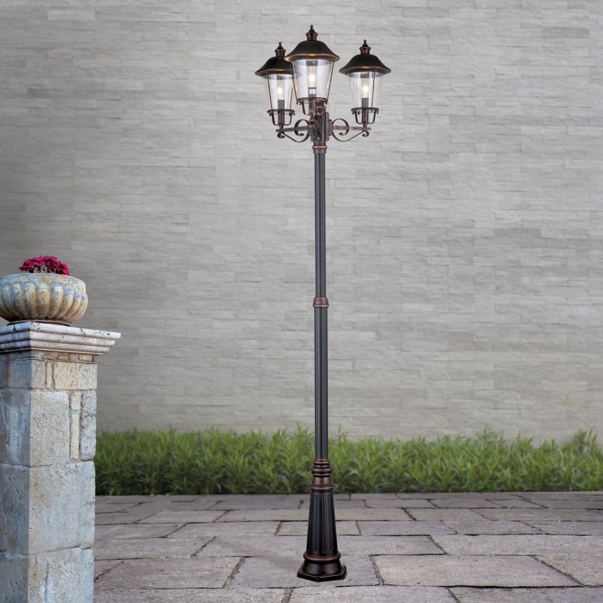 Buitenlamp KENZO 3xE27/100W/230V IP44 brons/patina