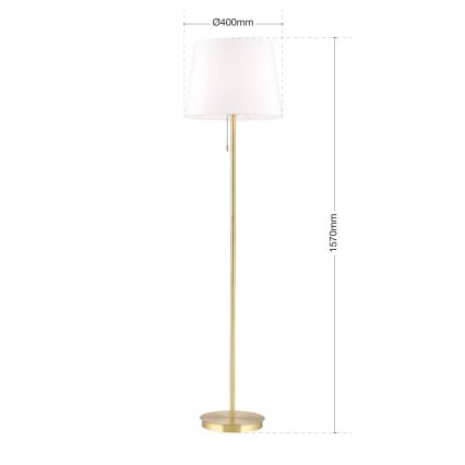 Staande Lamp LUDWIG 1xE27/40W/230V wit/goud