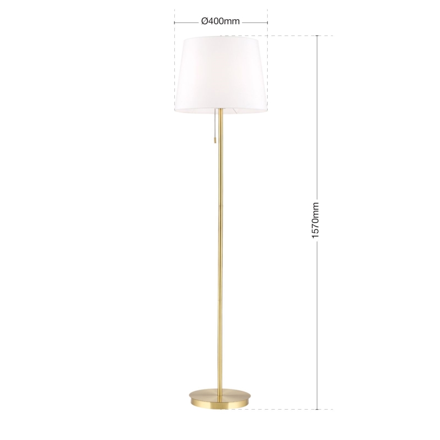 Staande Lamp LUDWIG 1xE27/40W/230V wit/goud