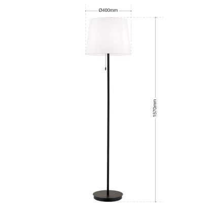 Staande Lamp LUDWIG 1xE27/40W/230V wit/zwart