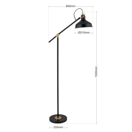 Staande Lamp SCHILLER 1xE27/40W/230V zwart/brons