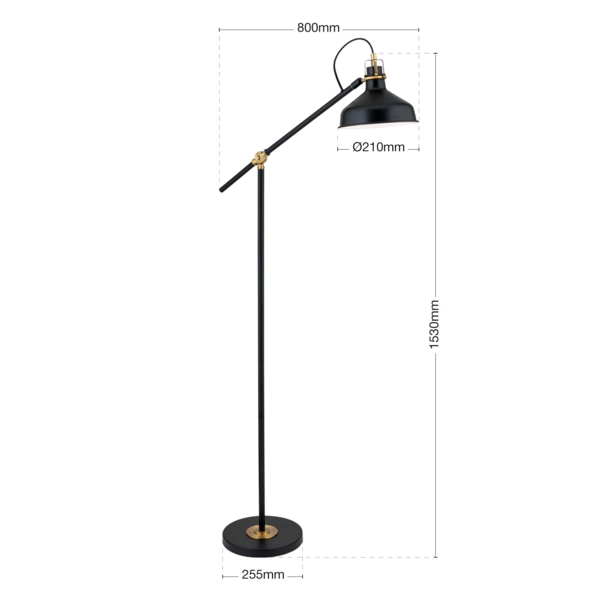 Staande Lamp SCHILLER 1xE27/40W/230V zwart/brons