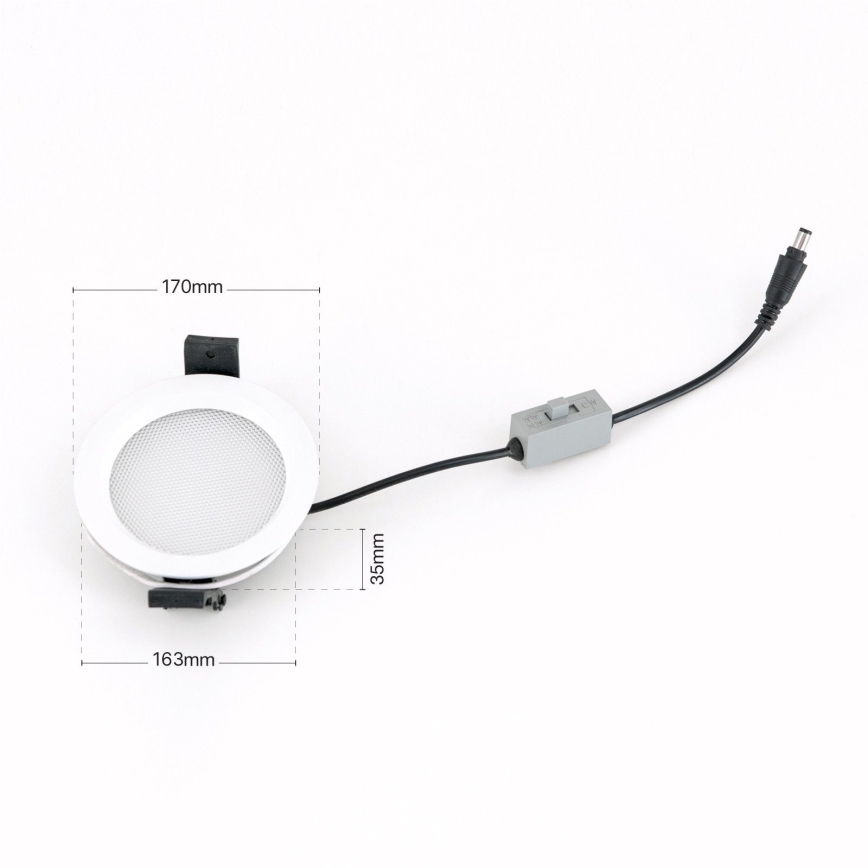 Dimbare LED-inbouwspot voor de badkamer OFFICE LED/25W/230V 3000/4000/6000K Ø 17 cm UGR19 IP44 wit