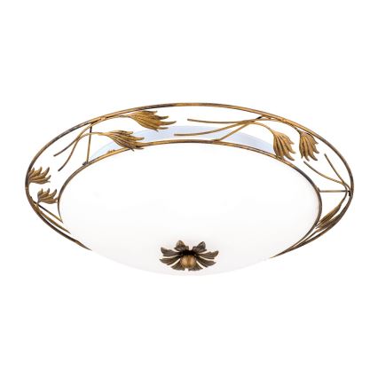 Plafondlamp FLEUR 3xE27/60W/230V diameter 50 cm brons