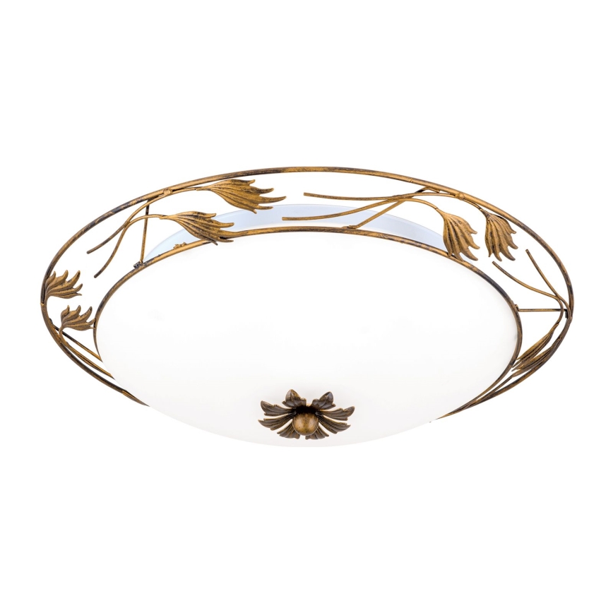 Plafondlamp FLEUR 3xE27/60W/230V diameter 50 cm brons