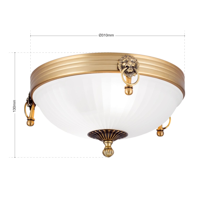 Plafondlamp ROCCA 2xE27/60W/230V diameter 31 cm brons/wit