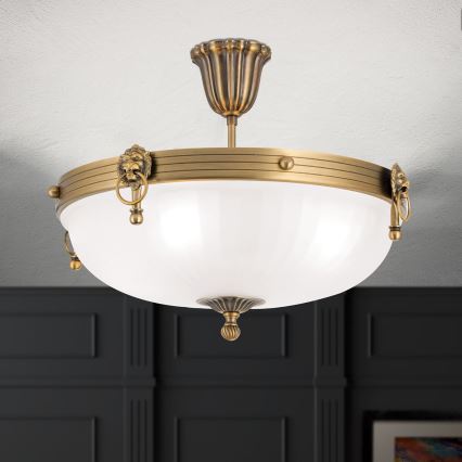 Bevestigde hanglamp ROCCA 4xE27/60W/230V diameter 43 cm brons/wit