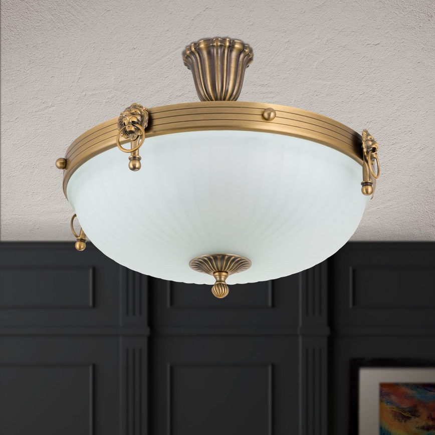Bevestigde hanglamp ROCCA 4xE27/60W/230V diameter 43 cm brons/wit