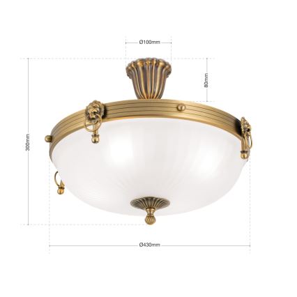 Bevestigde hanglamp ROCCA 4xE27/60W/230V diameter 43 cm brons/wit
