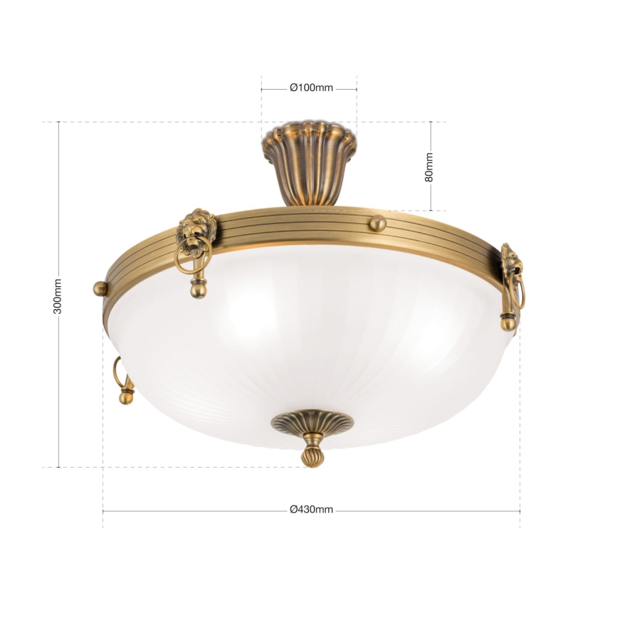 Bevestigde hanglamp ROCCA 4xE27/60W/230V diameter 43 cm brons/wit