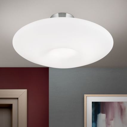 Plafondlamp BLANC 2xE27/60W/230V diameter 49 cm mat chroom