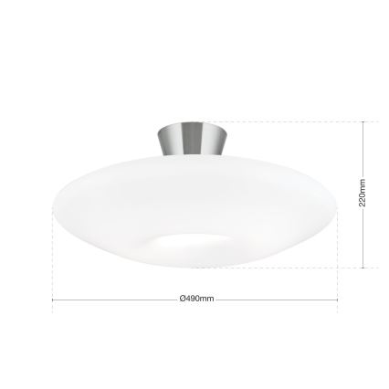 Plafondlamp BLANC 2xE27/60W/230V diameter 49 cm mat chroom