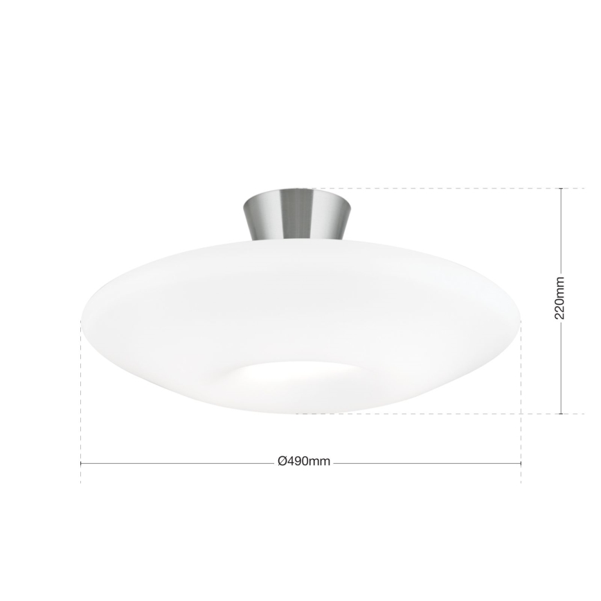 Plafondlamp BLANC 2xE27/60W/230V diameter 49 cm mat chroom