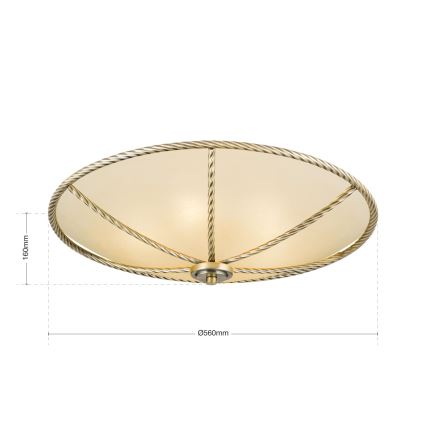 Plafondlamp MAURO 5xE27/60W/230V diameter 56 cm brons