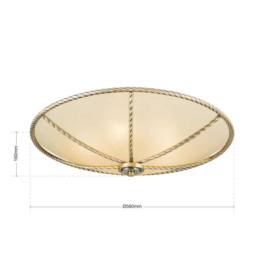 Plafondlamp MAURO 5xE27/60W/230V diameter 56 cm brons
