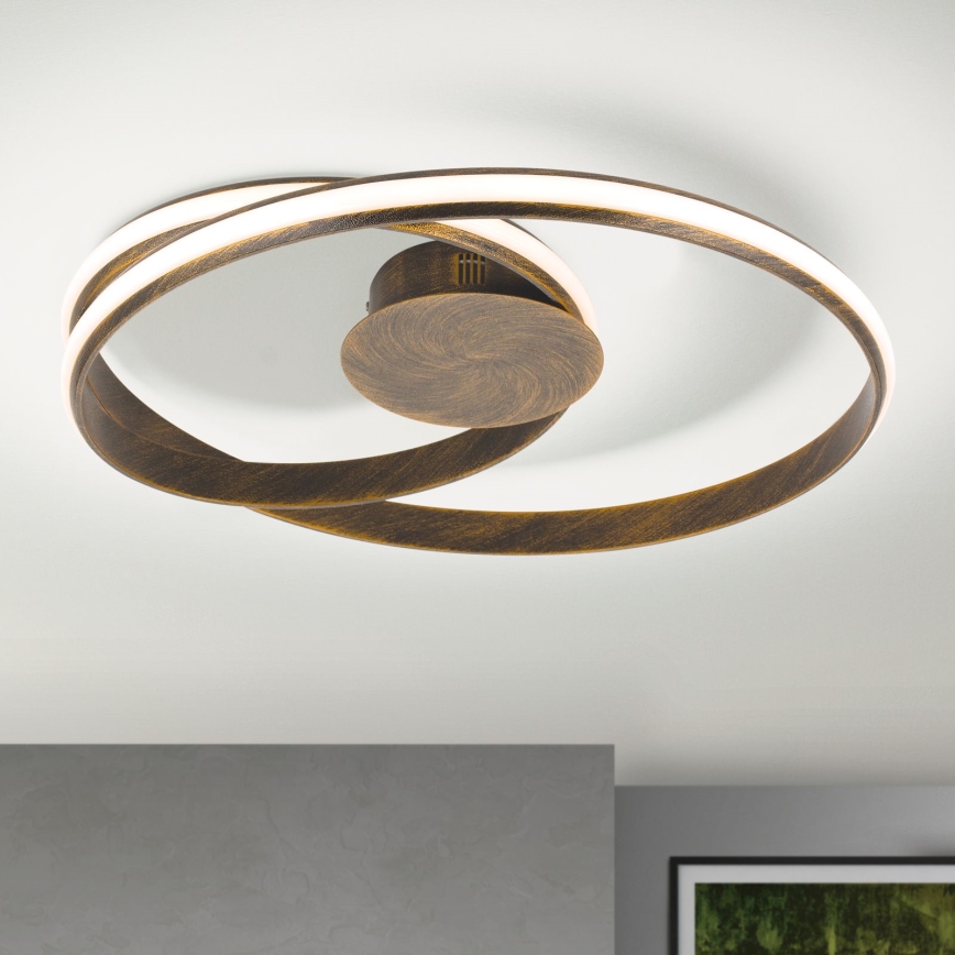 LED Dimbaar Plafondlamp CIRCUS LED/30W/230V bruin/patina