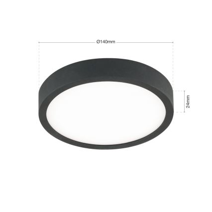 LED Plafondlamp BULLY LED/12W/230V diameter 14 cm zwart
