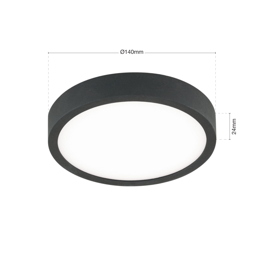 LED Plafondlamp BULLY LED/12W/230V diameter 14 cm zwart