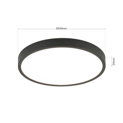 Plafonnier BULLY LED/24W/230V d. 24 cm noir