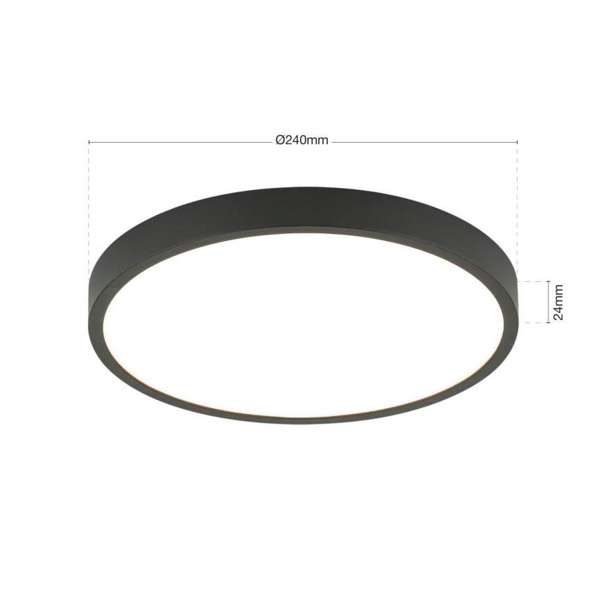 Plafonnier BULLY LED/24W/230V d. 24 cm noir