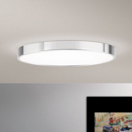 Plafonnier BULLY LED/28W/230V d. 28 cm chrome brillant