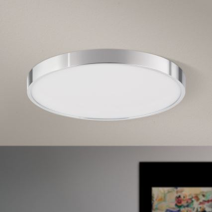 Plafonnier BULLY LED/28W/230V d. 28 cm chrome brillant