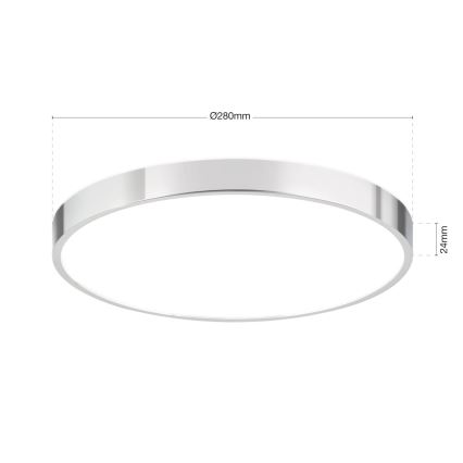 Plafonnier BULLY LED/28W/230V d. 28 cm chrome brillant