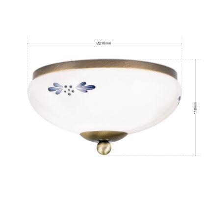 Plafonnier LANDHAUS 1xE27/60W/230V d. 21 cm bronze/blanc