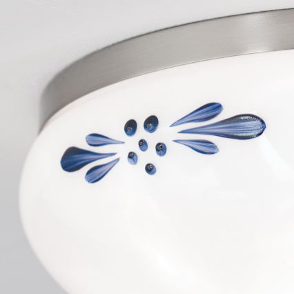 Plafonnier LANDHAUS 1xE27/60W/230V d. 21 cm chrome mat/blanc